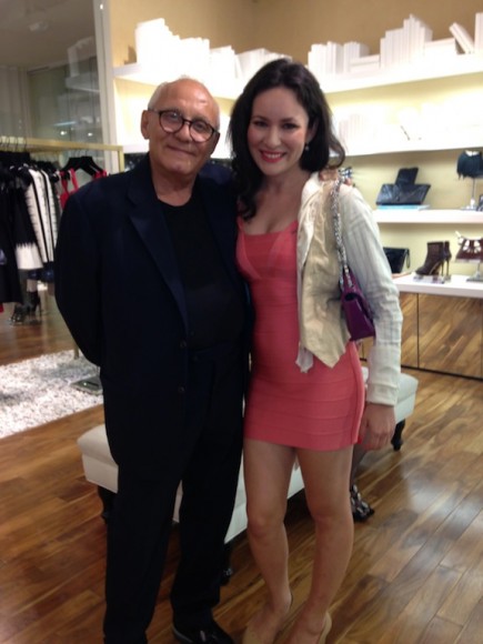 At the Herve Leger Barbie event with Max Azria