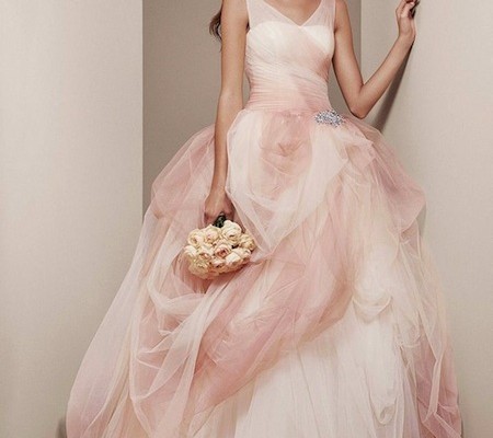 Pink David's Bridal Dress