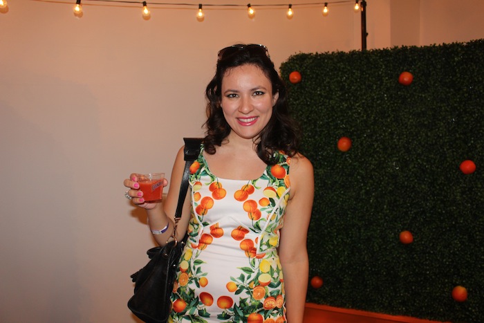 Mixed my own Cointreau drink wearing Single Dress during New york Fashion Week at Style 360 Style Lounge