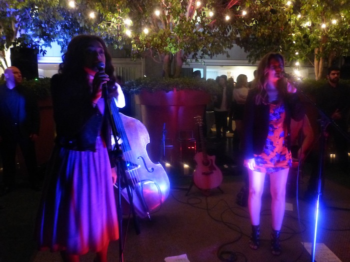 Gossip Girl Leighton Meesters Sings at Skybar on Sunset in fashion blogger style in a floral jumpsuite