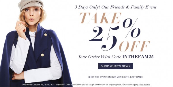Friends and Family Sale ShopBop