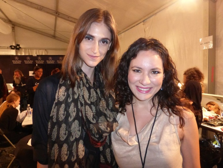 With model Daiane Conterato Backstage at Zimmermann Show Lincoln Center NYFW 2013