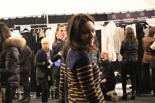 Backstage with Kaufman Franco at Lincoln Center before the fashion show