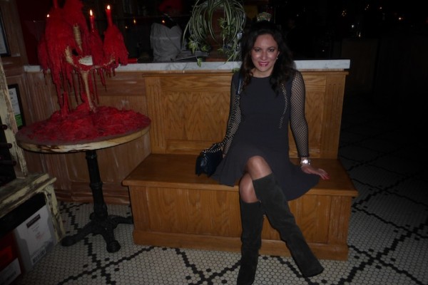 Rebecca Taylor Runway Dress Sergio Rossi Boots at Style fashion blogger holiday party